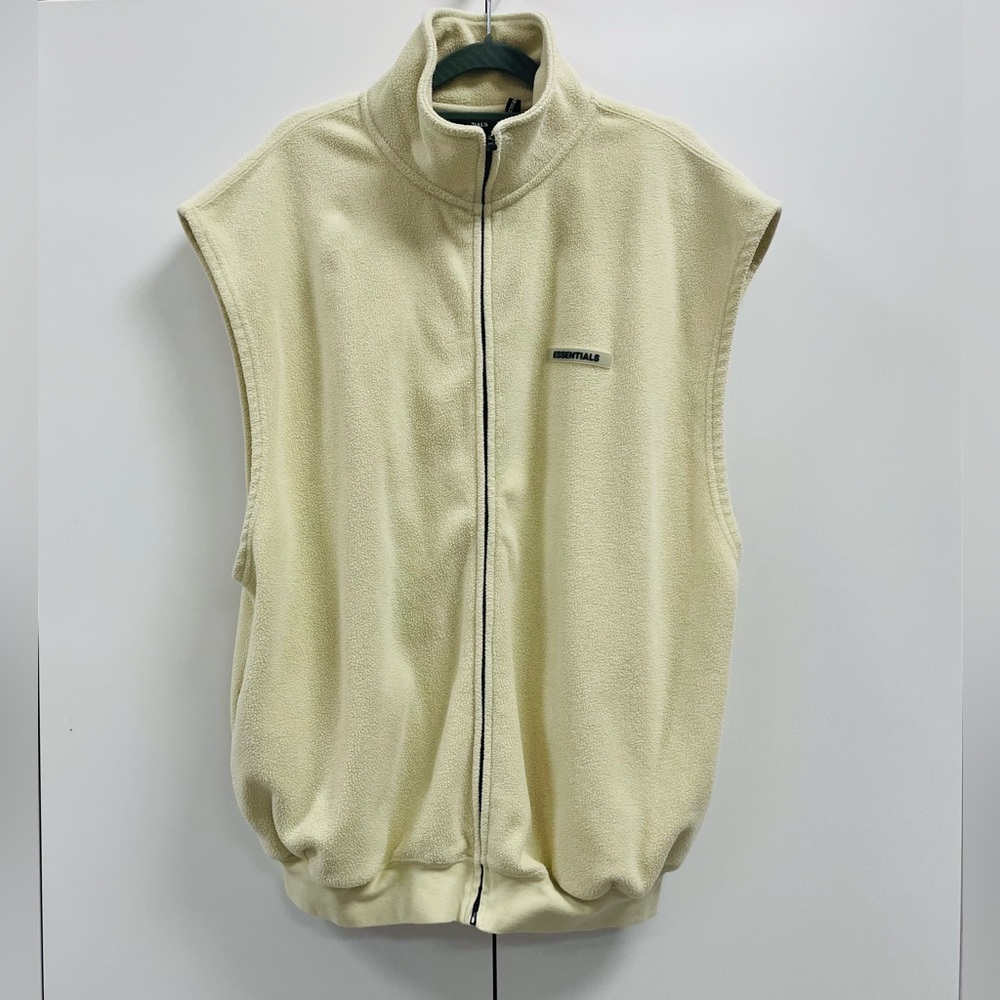 Essentials Off-White Polar Fleece Vest